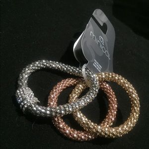 Brand new 3 set bracelet! Silver, gold & rose gold